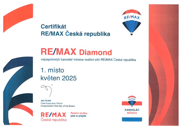 Nejúspěšnější kancelář měsíce května v síti RE/MAX Česká Republika!