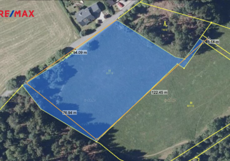 Pozemek v obci Bublava na hranici s Německem, velikost 7.001 m2 v blízkosti zástavby