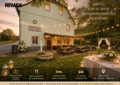 Investiční příležitost | Objekt s potenciálem vybudování svatebního a eventového resortu