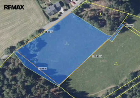 Pozemek v obci Bublava na hranici s Německem, velikost 7.001 m2 v blízkosti zástavby